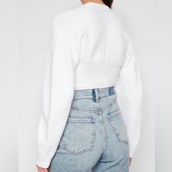 Express Square Neck Fitted Knit Pullover - Picture 8 of 9